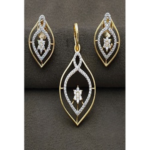 Conjunto de Collar y Pendientes de Diseño con Acabado en Oro Blanco de Primera Calidad, para Bodas y Fiestas - Product Image 2