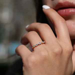 Anillo de Compromiso con Diamante Blanco Corte Marquesa, Oro Sólido, Joyería para Uso Diario, Elegante Anillo de Regalo para Ella, Aniversario, Boda - Product Image 3