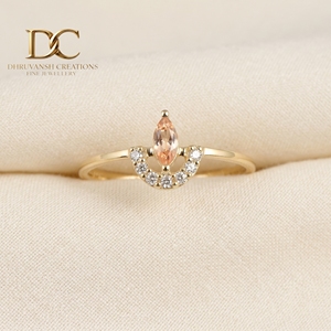 14KT Solid Yellow Gold Lab Grown <b>Diamond</b> Engagement <b>Ring</b> IGI Certified Jewelry With Lab Grown Morganite Bridal Gift for Women - Product Image 2