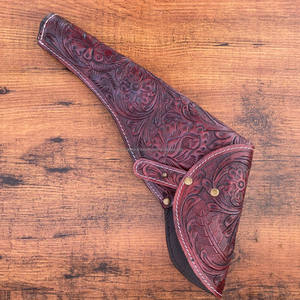 Hot Sale Handcrafted Carved Cowhide <b>Leather</b> Cowboy Style Concealed Holster Luxurious Western Handmade Artwork <b>Belt</b> Loop Holsters - Product Image 3