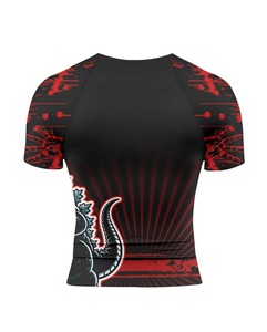 Rashguard à manches courtes pour homme, impression par sublimation, motif guerrier tigre, séchage rapide, polyester, vêtements d'entraînement - Product Image 3