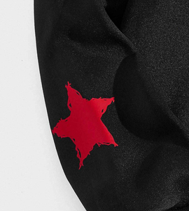 Sudadera con capucha personalizada de invierno, gruesa, con cremallera y cruz gótica, gráfico de estrella negra y roja, estilo oversize, streetwear, Y2K, punk, de algodón y forro polar, unisex - Product Image 6