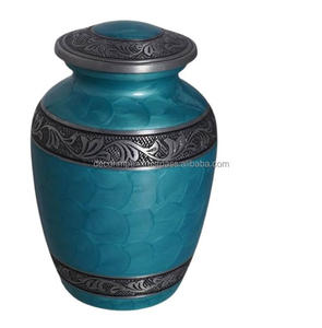 Urna de cremación de metal con acabado rojo para cenizas humanas, urna decorativa para cenizas de metal, urna funeraria para aplicaciones para adultos - Product Image 6