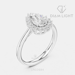 Bague de mariage en or blanc 14 carats avec diamant de laboratoire de 0,81 carat, taille poire, certifiée IGI, bijoux fins, cadeau pour fiançailles, mariage, anniversaire - Product Image 2