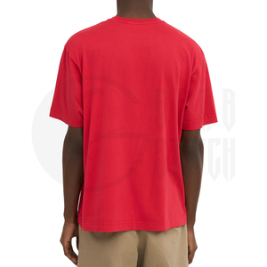 Camiseta de Manga Corta para Hombre, Cuello Redondo, Color Rojo, Corte Regular, Algodón Jersey, Diseño Liso Informal - Product Image 6