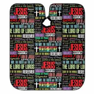 Capa de Peluquería Desechable Resistente para Salón, con Estampado de Tipografía Jesús, Impermeable, Ajustable - Product Image 1