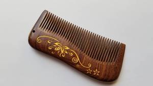 Eco-Friendly Neem Wooden Comb <b>for</b> Hair Growth & <b>Men</b>/Women | Handmade Wide Tooth Comb with Kacchi Herb Treatment - Product Image 3