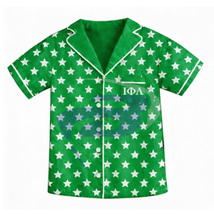 Ensemble de pyjama en satin à pois Iota Phi Lambda Sorority, tunique respirante pour la saison d'automne, pour les membres de la sororité IPL - Product Image 2