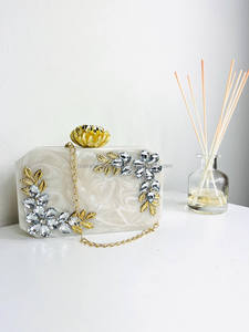 Golden Fern Ivory Marble Leaf Eco-Friendly Hand-Painted <b>Resin</b> Home Decor <b>Table</b> Sculpture Nature Luxe <b>Top</b> Handle - Product Image 6