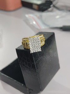 Cut Diamond Engagement Ring Pave <b>Set</b> <b>Square</b> Shape 925 Sterling Silver Iced Cluster Ring Hip Hop Wedding & Anniversary Jewelry - Product Image 2