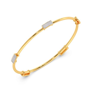 Bracelet rectangulaire géométrique en or avec diamants ronds cultivés en laboratoire - Product Image 5
