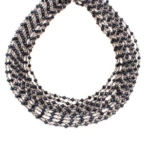 Chaîne de chapelet en tourmaline noire hydro, 4 mm, rondelle, fil plaqué noir, en rouleau, pour la fabrication de bijoux - Product Image 4