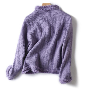 Fabricante Mayorista de Suéteres Triveers para Mujer, Cárdigan de Manga Larga con Volantes, Color Sólido, Estilo Clásico, Largo Completo, Anti-Pilling - Product Image 2
