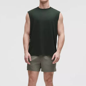 Camiseta sin mangas transpirable de secado rápido para uso exterior, venta al por mayor, precio bajo, ropa deportiva sin mangas para hombre, camiseta sin mangas de color liso, varios tamaños - Product Image 2