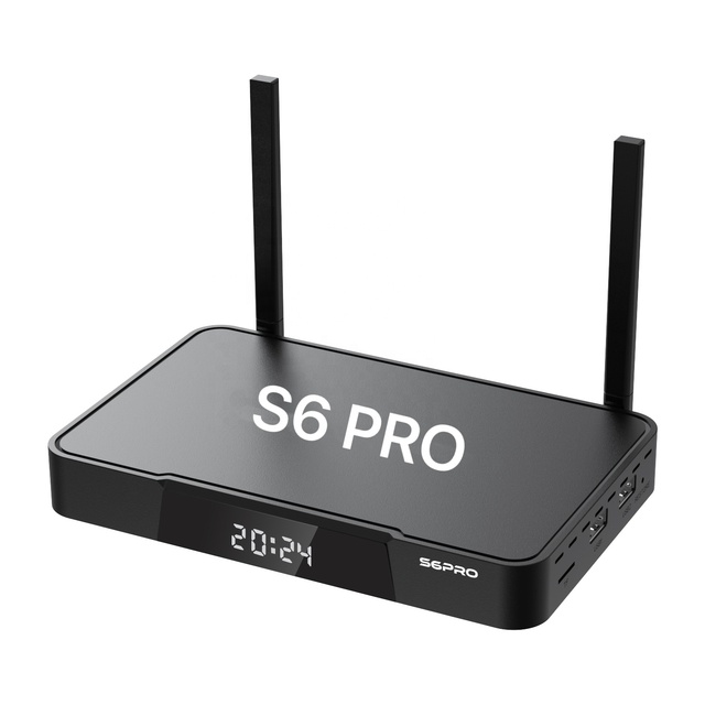Wholesale S6 PRO Android TV Box 32GB Flash 4GB DDR Android 12 6K No Monthly Fee Large Space Fast Performance Black Hot Selling