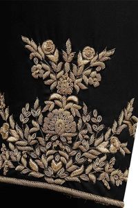 Abaya en velours noir brodée, robe de soirée musulmane à manches longues, vêtement modeste maxi pour l'Aïd, le Ramadan et les fêtes - Product Image 2