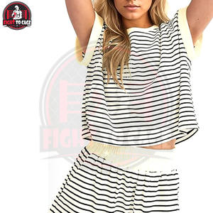 Ensemble 2 pièces pour femmes, manches courtes, tissu doux au toucher, élégant et confortable, léger, respirant - Product Image 3