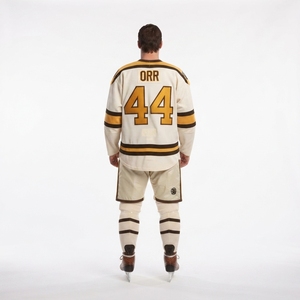 Custom Vintage Goalie Cut Ice Hockey Jersey Lace-Up <b>Wool</b> Felt Crest Sublimated Winter Classic Uniform OEM Manufacturer - Product Image 2