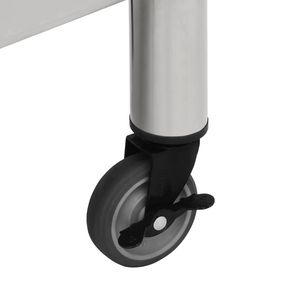 Tavolo da lavoro cucina commerciale con ruote 31.5 \ "x17.7 \" x33.5 \ "acciaio inox cucina commerciale acciaio - Product Image 5