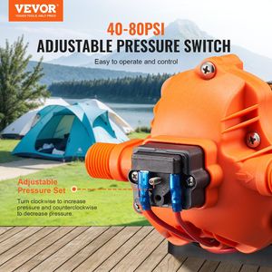 Pompa Acqua a Diaframma 12V DC 3-GPM con Pressostato Automatico Regolabile 40-100 PSI per Componenti e Sistemi RV - Product Image 3