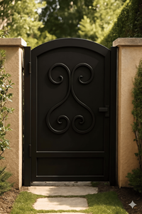 KHP Wrought Iron Garden Gate Contemporary Design Manual <b>Swing</b> Door Exterior Use Finished Surface Metal Entry Gate 1 Year - Product Image 3