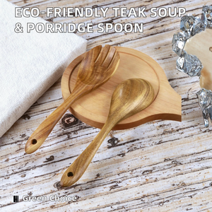 Cuillère à salade jetable en bois de teck de style classique pour les fêtes, avec finition miroir plaquée or, directement de l'usine, ustensiles de cuisine - Product Image 3