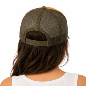 Casquette Trucker Unisexe 6 Panneaux en Tissu Mesh Couleur Contrastante Ajustable Décontractée Printemps-Été pour Adulte - Product Image 3