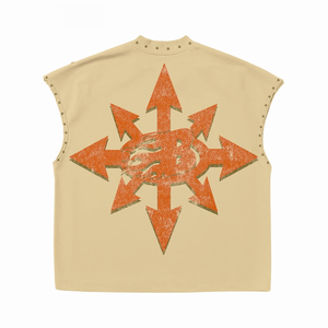 Débardeur sans manches pour homme, logo personnalisé imprimé sur le devant, gilet décoratif à col rond, style streetwear, gilet en coton OEM, débardeur unisexe - Product Image 2