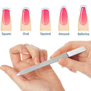 Lime à ongles double face en acier inoxydable de qualité supérieure, droite, durable, réutilisable, action de ponçage lisse, design confortable, grain 100/80 - Product Image 4