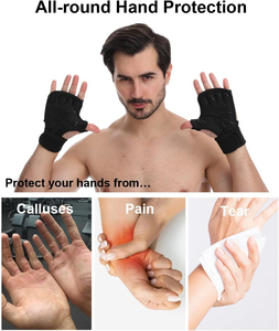 Gants de musculation demi-doigts de qualité supérieure avec support de poignet pour la gym, le fitness, l'entraînement et le cross-fit, pour hommes et femmes - Product Image 5