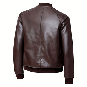 Veste bomber en cuir de vache véritable pour homme, fermeture éclair classique, vêtement d'extérieur décontracté chaud pour l'hiver, séchage rapide, écologique, respirant - Product Image 3