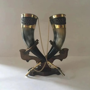 100% Natural <b>Buffalo</b> <b>Horn</b> Eco-Friendly Handmade Drinking <b>Horn</b> with Leather Wooden Elegant Durable Natural Shape REHMAN CRAFT - Product Image 6