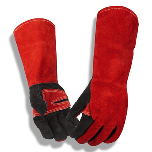 Gants de soudage TIG en cuir pleine paume, résistants au feu, antistatiques, pour travaux en zone de chaleur, grillades et cheminées, haute protection - Product Image 3