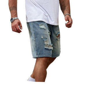 Shorts de Mezclilla para Hombre, Estilo Urbano de Verano, Jeans Casuales Vintage, Alta Calidad, Transpirables, Cómodos, Corte Recto, Detalles Desgastados - Product Image 6