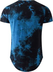Chemises pour hommes en coton 100% coupe ample, fabrication artisanale, design personnalisé sur toute la surface, imprimé tie-dye et col rond à manches courtes - Product Image 2
