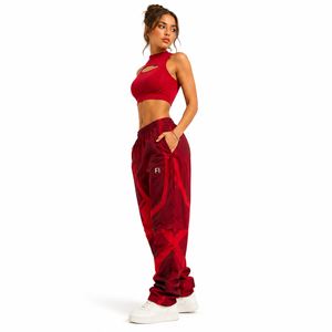 Pantalon cargo ample en nylon pour femme, style streetwear Y2K, taille élastique, coupe large, coupe-vent, OEM, pantalon de jogging pour homme - Product Image 3