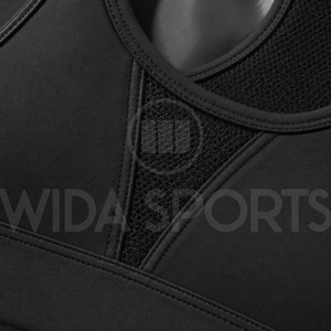 Black <b>Cross</b> Back Plus Size Sports Bra Wireless Compression Breathable Quick Dry Front Logo Crop <b>Top</b> for Yoga Fitness - Product Image 5