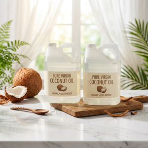 Huile de Coco Vierge Pure Pressée à Froid, Huile Végétale Biologique Fractionnée pour Soins de la Peau, Soins Capillaires, Massage et Utilisation en Cuisine - Product Image 1