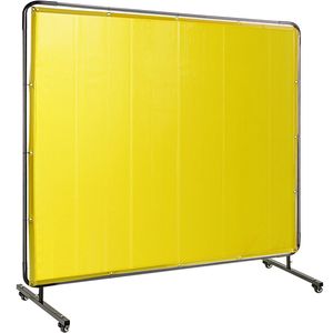 8 'X 6' Vinilo amarillo resistente al fuego Marco de pantalla de soldadura a prueba de Luz Portátil profesional Equipo de 4 ruedas Modelo D0100HADYJU - Product Image 1