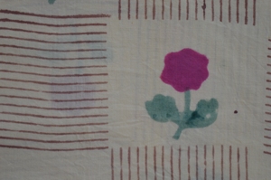 Jaipur Hand Block Printed Lightweight Cotton Fabric Pink Blossom Teal Leaf Brown Plaid Stripe Woven Home Textile Cloth for Boys - Product Image 5