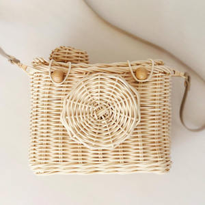 Trending design rattan kids toy <b>baskets</b> playful camera shape <b>basket</b> for <b>small</b> toys storage - Product Image 3