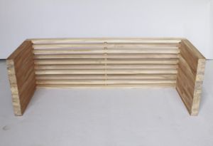 Banc 2 places en teck massif, design moderne, finition soignée, pour extérieur, pas d'assemblage requis - Product Image 3