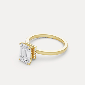 Anillo de Compromiso de Oro con Diamante Cultivado en Laboratorio con Halo Oculto, Certificado por IGI, Estilo Nupcial Atemporal, Diseño de Lujo para Regalo de Boda - Product Image 2