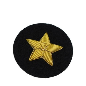 Hand Embroidered Silicone Blazer Badges Leaf <b>Wreath</b> Design Luxury Custom Hand Stitched Uniform Patch with Beads - Product Image 6
