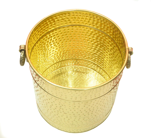 Pot de fleurs en laiton doré martelé, pot de plantes décoratif en métal pour l'intérieur, l'extérieur, la maison, le jardin, le bureau, la table et le style moderne - Product Image 3