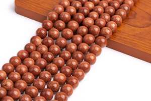 ลูกปัดหินโกลด์สโตนสีน้ำตาลสำหรับทำเครื่องประดับ สร้อยข้อมือ สร้อยคอ งานฝีมือ DIY หินธรรมชาติประกายวิบวับ - Product Image 4