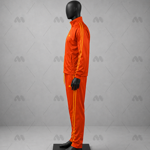Ensemble de survêtement orange pour hommes, personnalisable avec logo, 2 pièces, pour sport, gym et fitness, vente en gros - Product Image 5