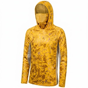 Chemises de pêche pour hommes, vente en gros, personnalisées, à manches longues, à capuche, UPF 50, respirantes, coupe-vent, séchage rapide, 100% polyester - Product Image 1