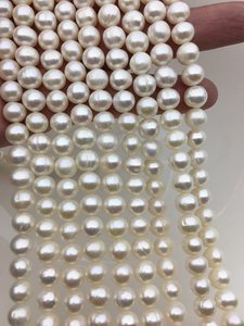Perlas de Agua Dulce Blancas Naturales AA de 8mm, Casi Redondas, Tipo Patata, Alto Brillo, Calidad Heredada, Hilo Suelto para Fabricación de Joyería a Granel - Product Image 2