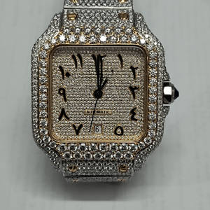 Montre mécanique personnalisée en acier inoxydable avec diamants en moissanite VVS, boîtier en or blanc saphir, tourbillon, certifiée GRA - Product Image 6